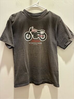 Boy’s Indian Motorcycle Racing Graphic Tee - Charcoal Boys XL
